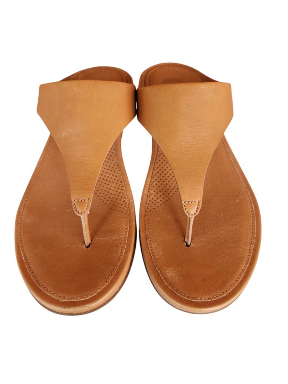 FitFlop Banda Brown Leather Toe Post Sandals Womens Size 7 Comfort Flip Flops - Picture 4 of 8